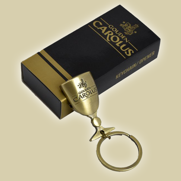 Flessenopener Gouden Carolus sleutelhanger