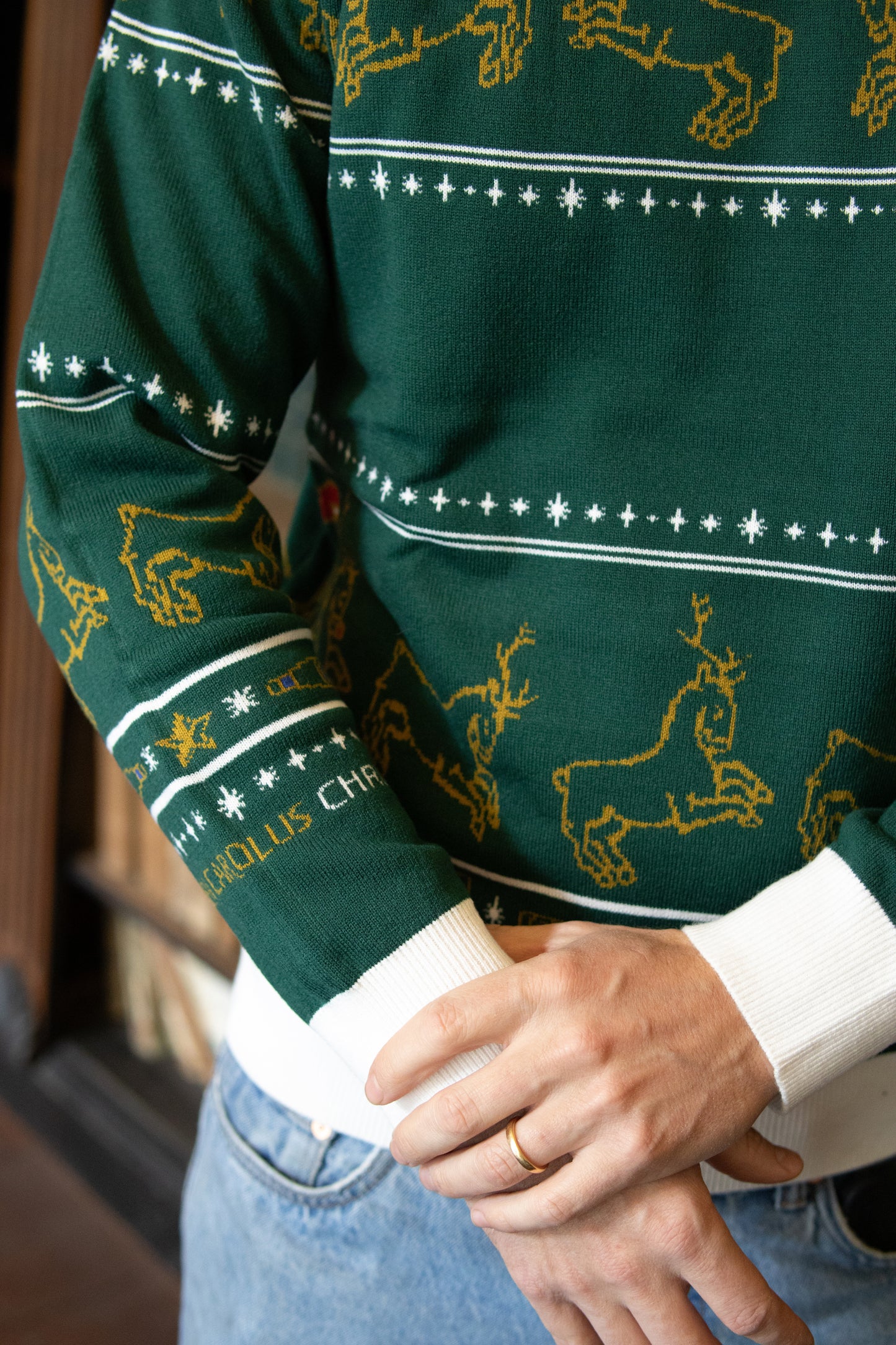 Gouden Carolus Christmas sweater groen