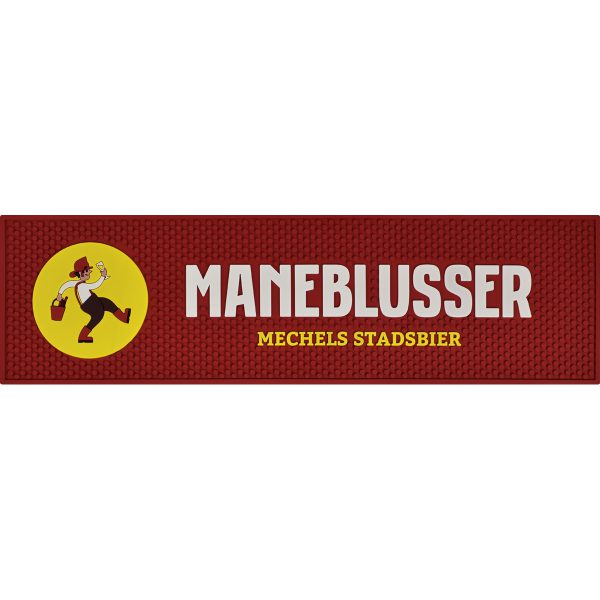 Red bar mat with Maneblusser logo